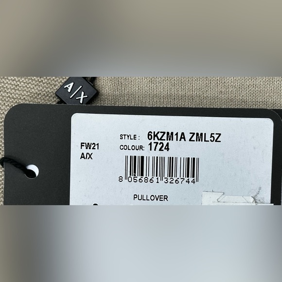 Armani Exchange Pullover Tan Black white sweatshirt - Picture 3 of 3